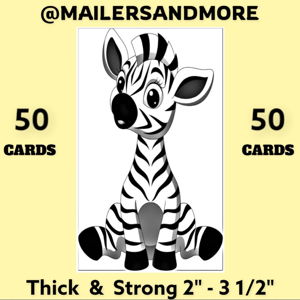 50 Zebra Thank You Cards. PRICE IS FIRM